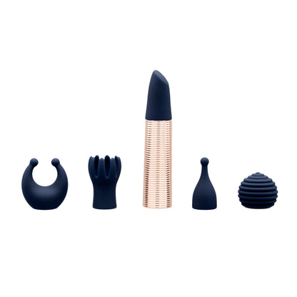 Pillow Talk Secrets Desires 6-piece Silicone Mini Massager Set Navy