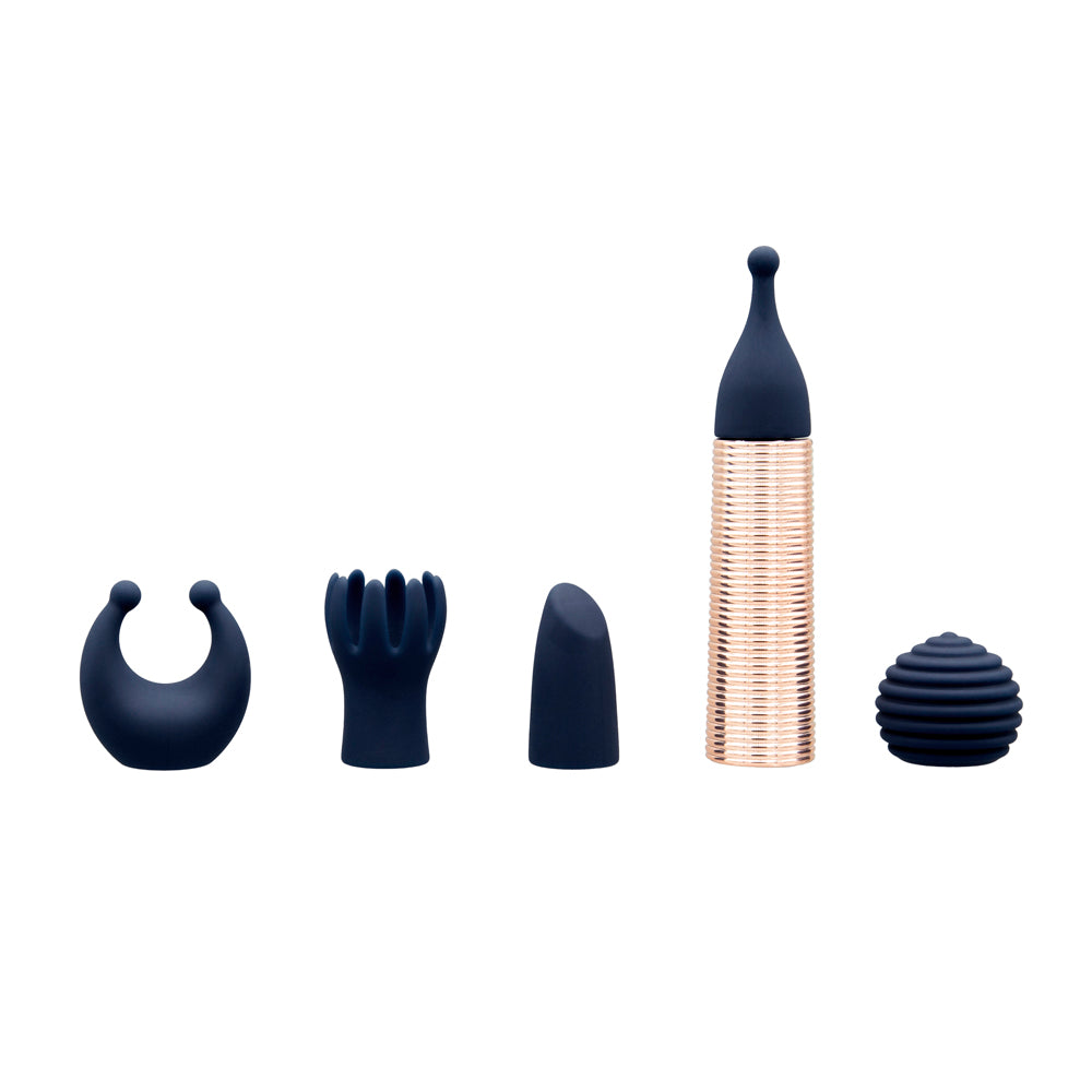 Pillow Talk Secrets Desires 6-piece Silicone Mini Massager Set Navy