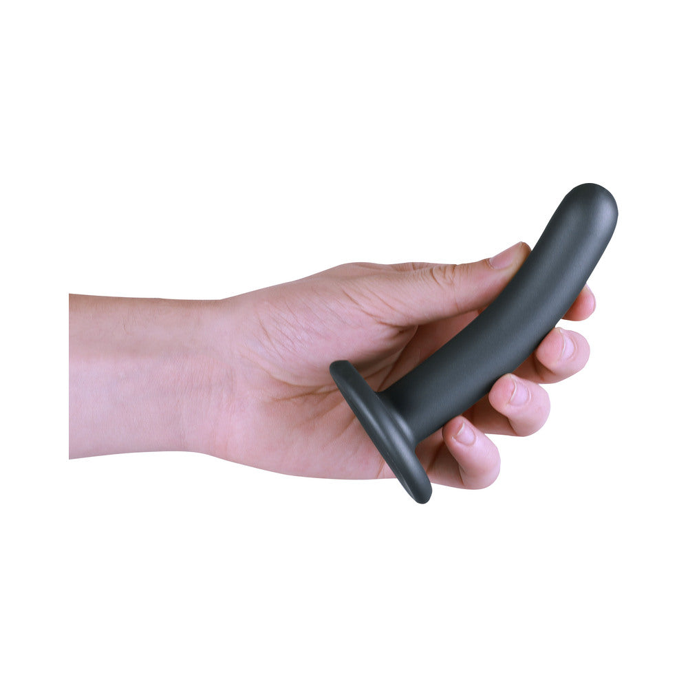 Shots Ouch! Smooth Silicone 5 In. G-Spot Dildo Gunmetal