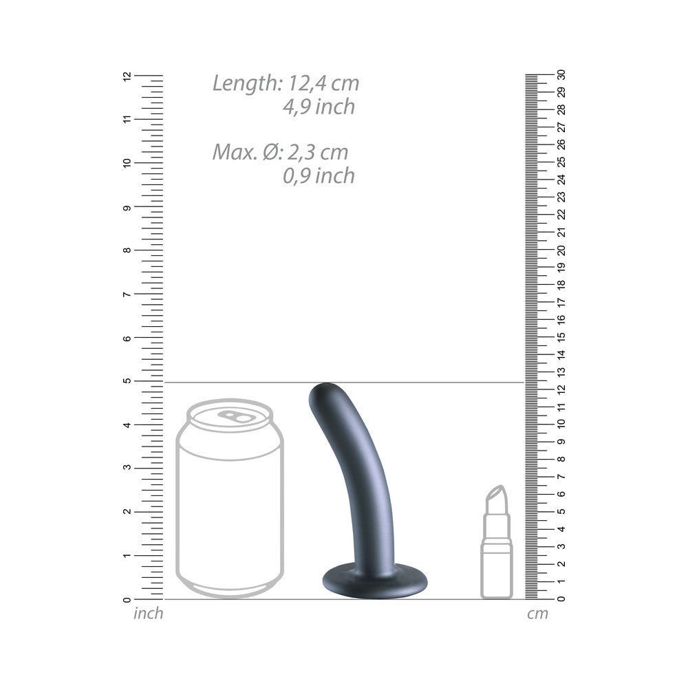 Shots Ouch! Smooth Silicone 5 In. G-Spot Dildo Gunmetal