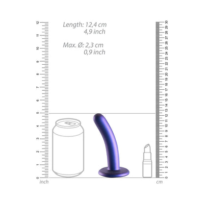 Shots Ouch! Smooth Silicone 5 In. G-Spot Dildo Metallic Blue