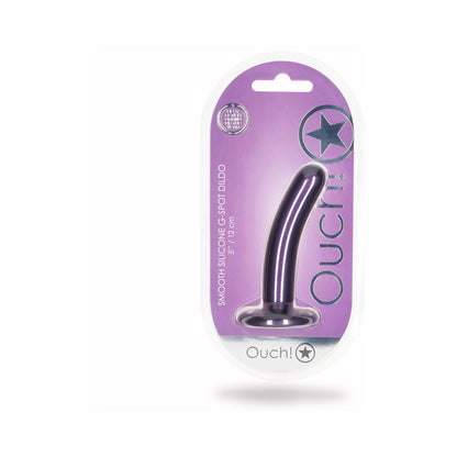 Shots Ouch! Smooth Silicone 5 In. G-Spot Dildo Metallic Purple