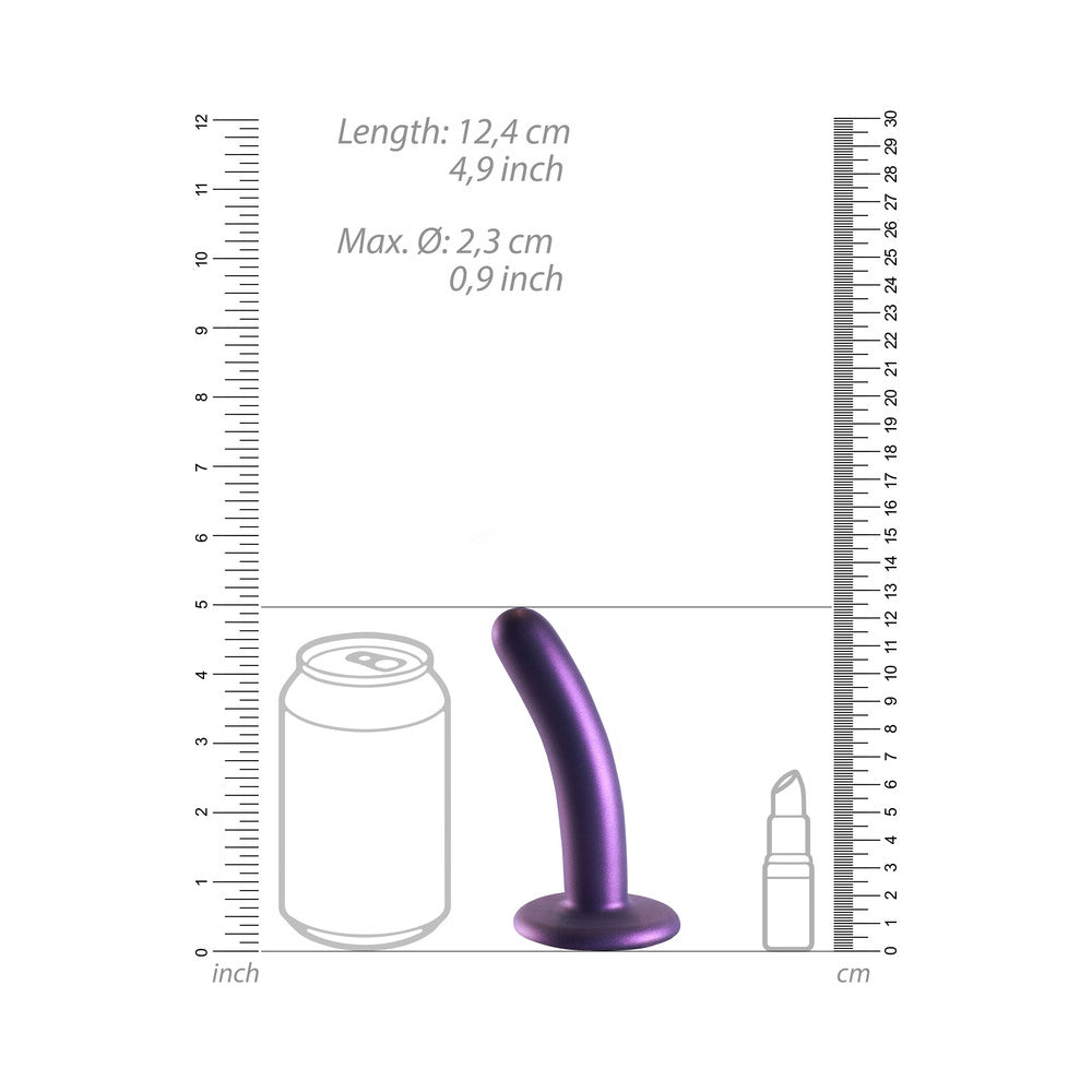 Shots Ouch! Smooth Silicone 5 In. G-Spot Dildo Metallic Purple
