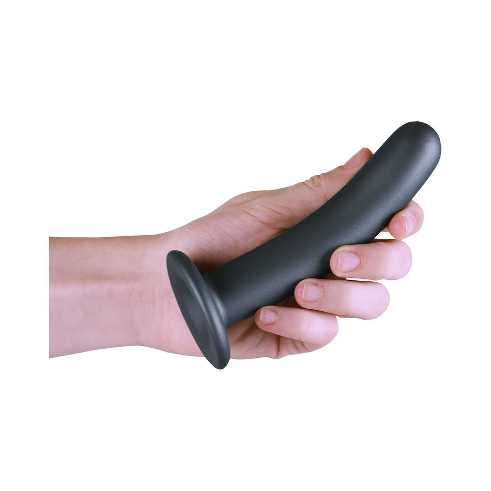 Shots Ouch! Smooth Silicone 6 In. G-Spot Dildo Gunmetal