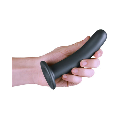 Shots Ouch! Smooth Silicone 6 In. G-Spot Dildo Gunmetal