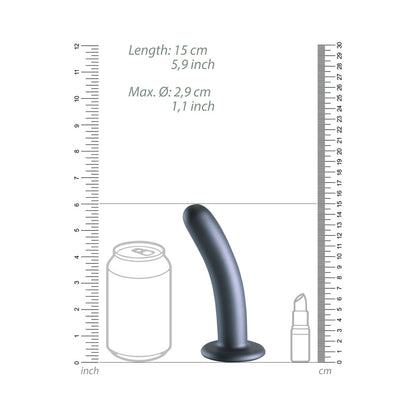 Shots Ouch! Smooth Silicone 6 In. G-Spot Dildo Gunmetal
