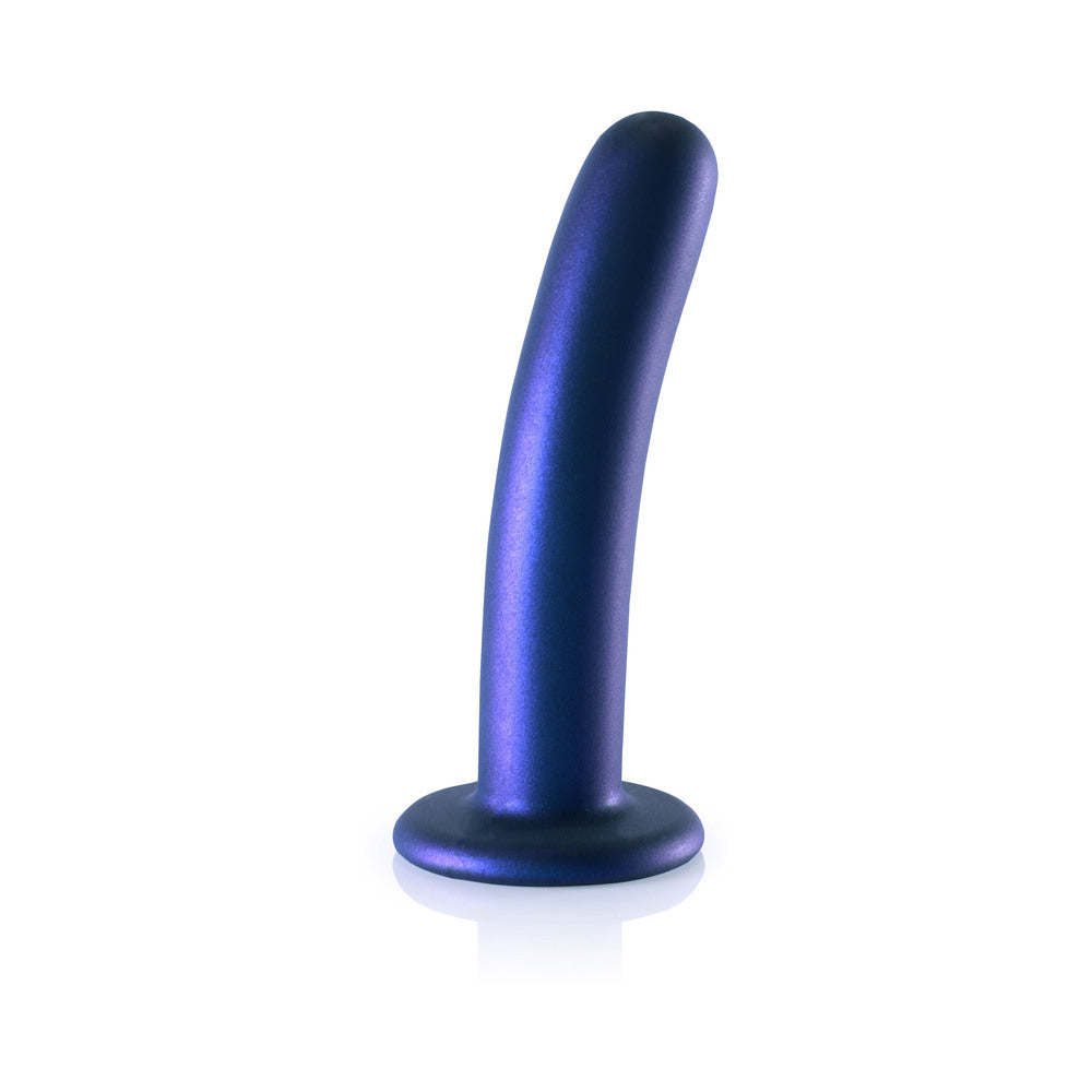 Shots Ouch! Smooth Silicone 6 In. G-Spot Dildo Metallic Blue