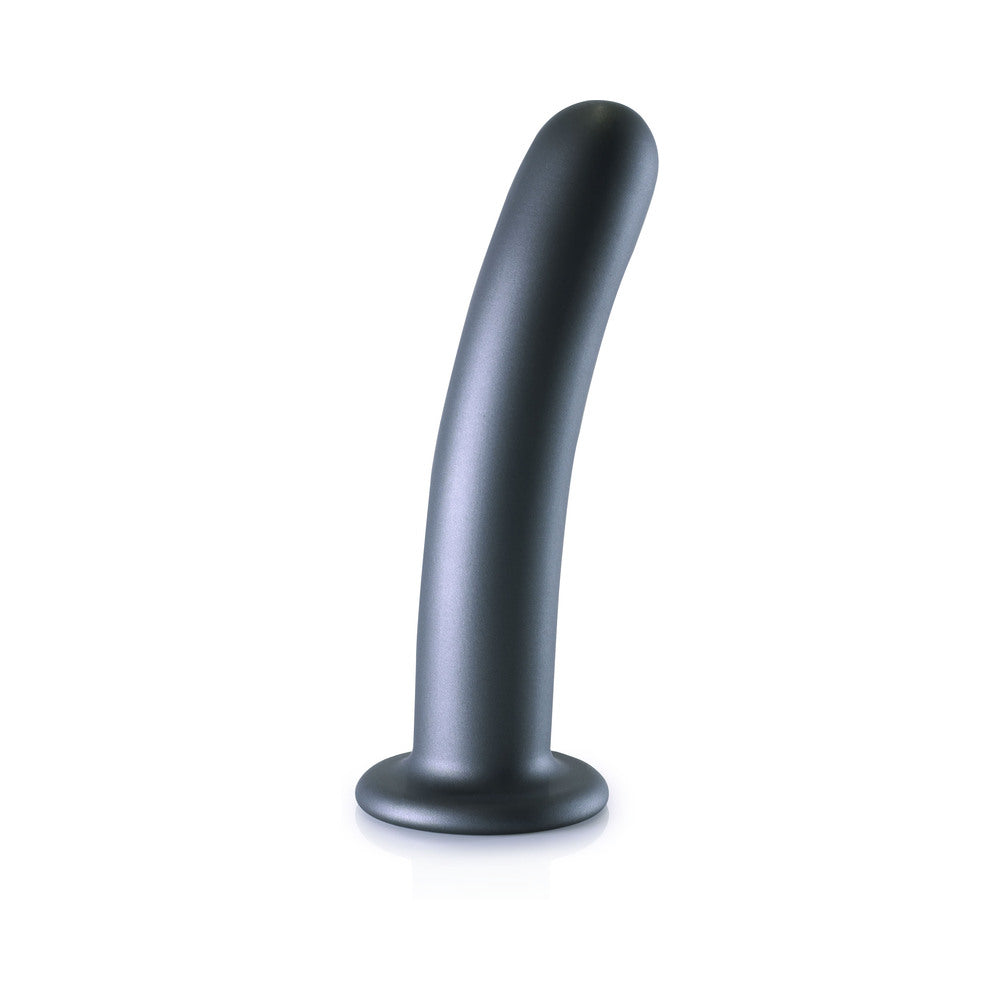 Shots Ouch! Smooth Silicone 7 In. G-Spot Dildo Gunmetal