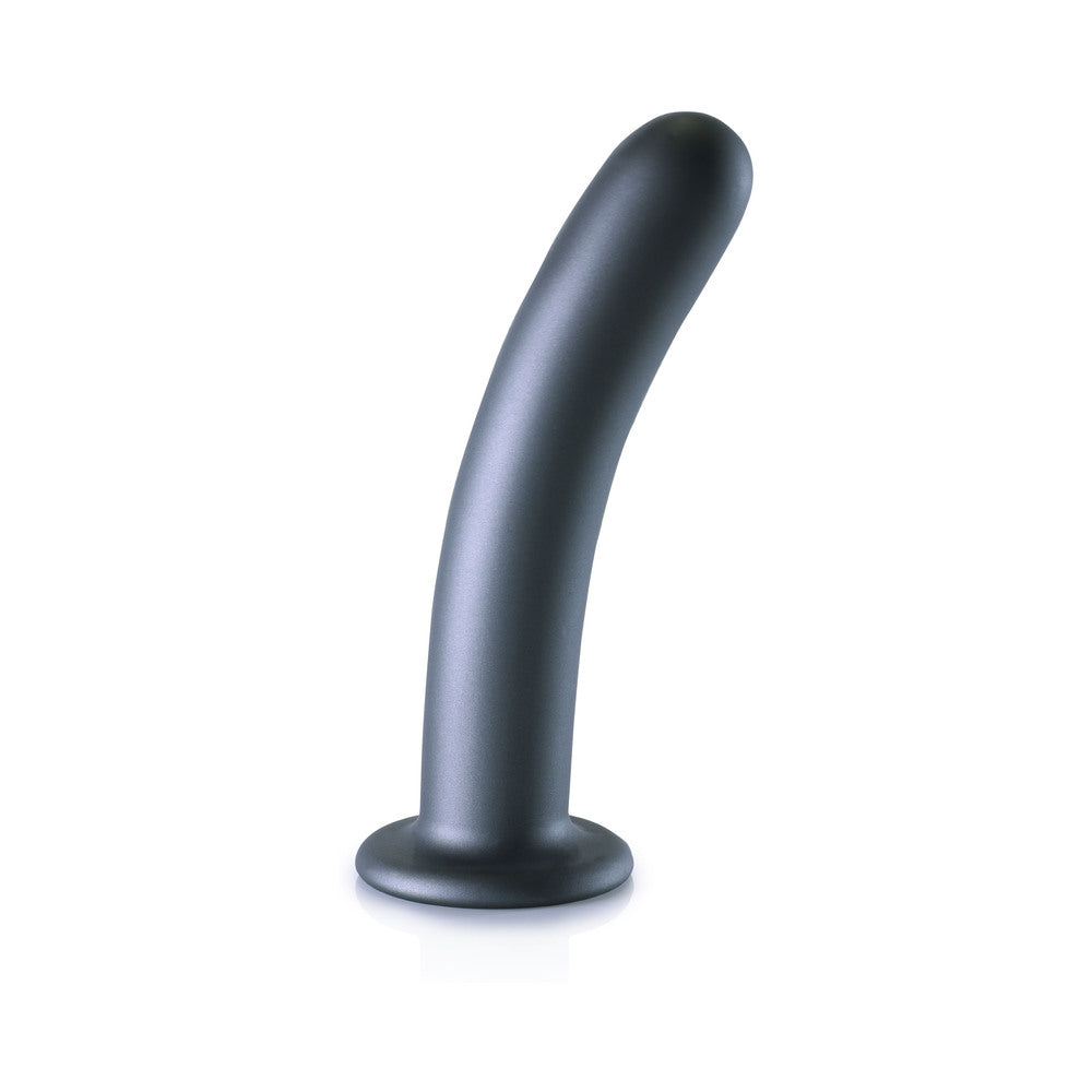 Shots Ouch! Smooth Silicone 7 In. G-Spot Dildo Gunmetal
