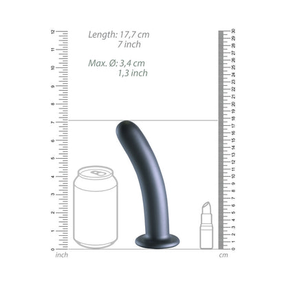 Shots Ouch! Smooth Silicone 7 In. G-spot Dildo Gunmetal