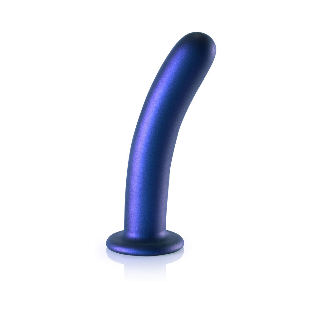 Shots Ouch! Smooth Silicone 7 In. G-Spot Dildo Metallic Blue