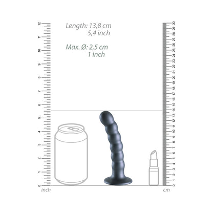 Shots Ouch! Beaded Silicone 5 In. G-Spot Dildo Gunmetal