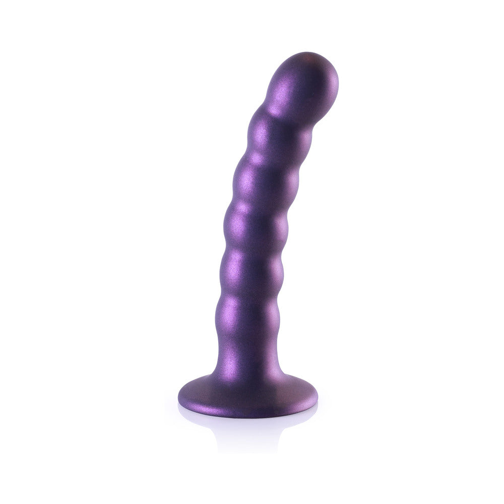 Shots Ouch! Beaded Silicone 5 In. G-Spot Dildo Metallic Purple
