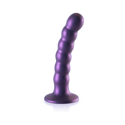 Shots Ouch! Beaded Silicone 5 In. G-Spot Dildo Metallic Purple