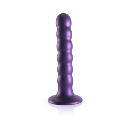 Shots Ouch! Beaded Silicone 5 In. G-Spot Dildo Metallic Purple