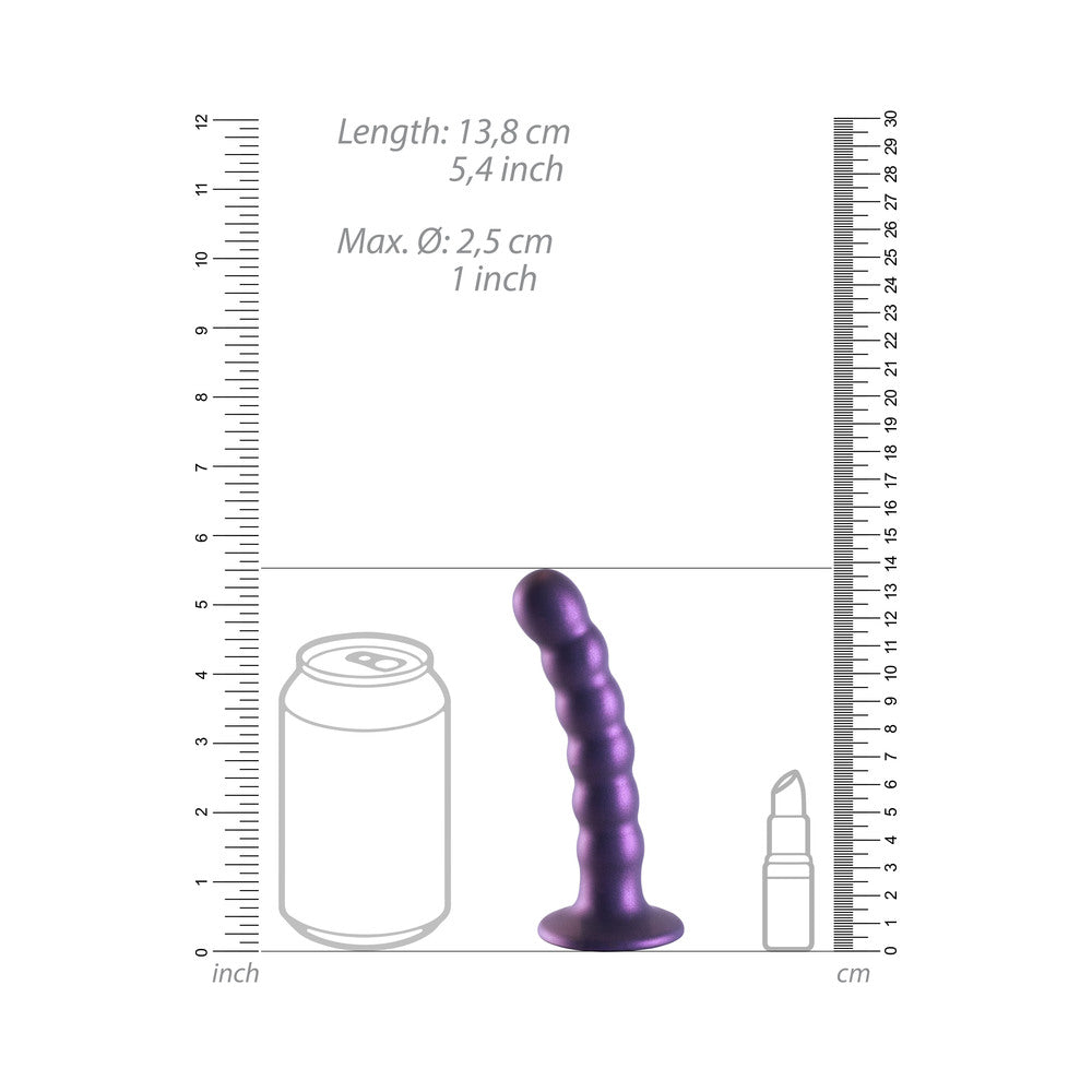 Shots Ouch! Beaded Silicone 5 In. G-Spot Dildo Metallic Purple