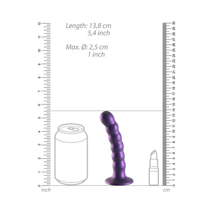 Shots Ouch! Beaded Silicone 5 In. G-Spot Dildo Metallic Purple