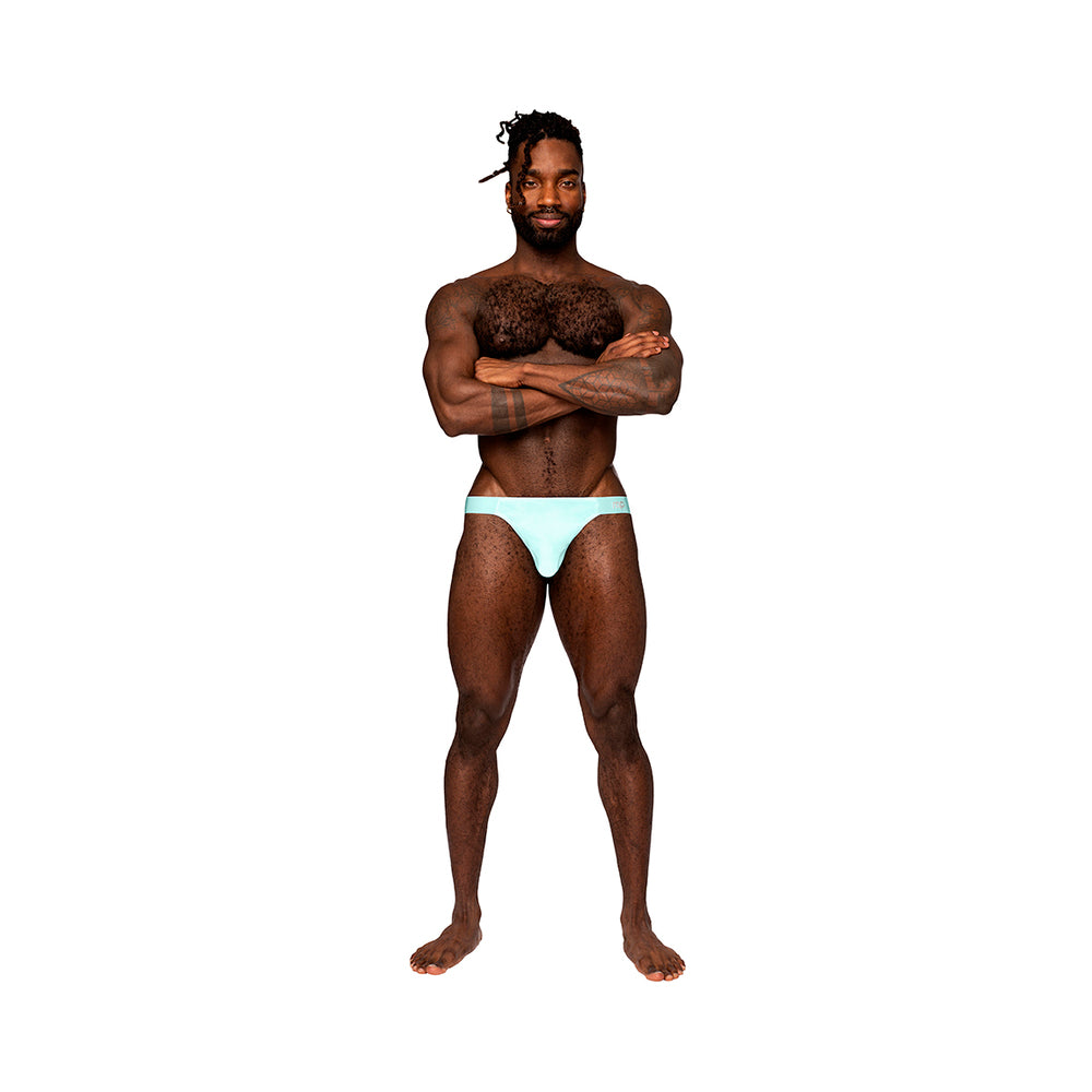 Male Power Easy Breezy Thong Sleeve Aqua L/Xl