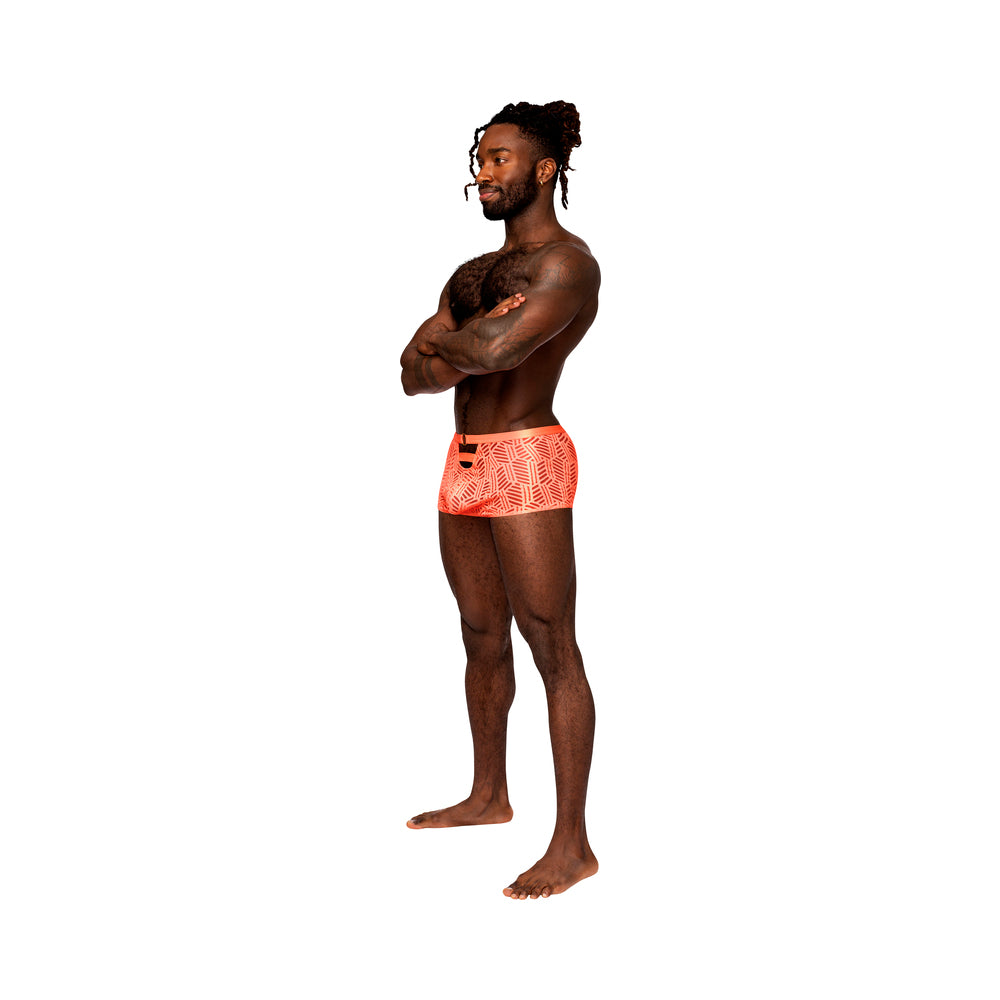 Male Power Rude Awakening Cheeky Cutout Short Neon Orange Xl