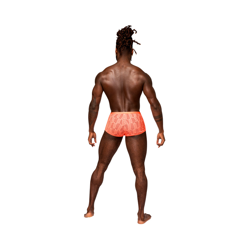 Male Power Rude Awakening Cheeky Cutout Short Neon Orange Xl
