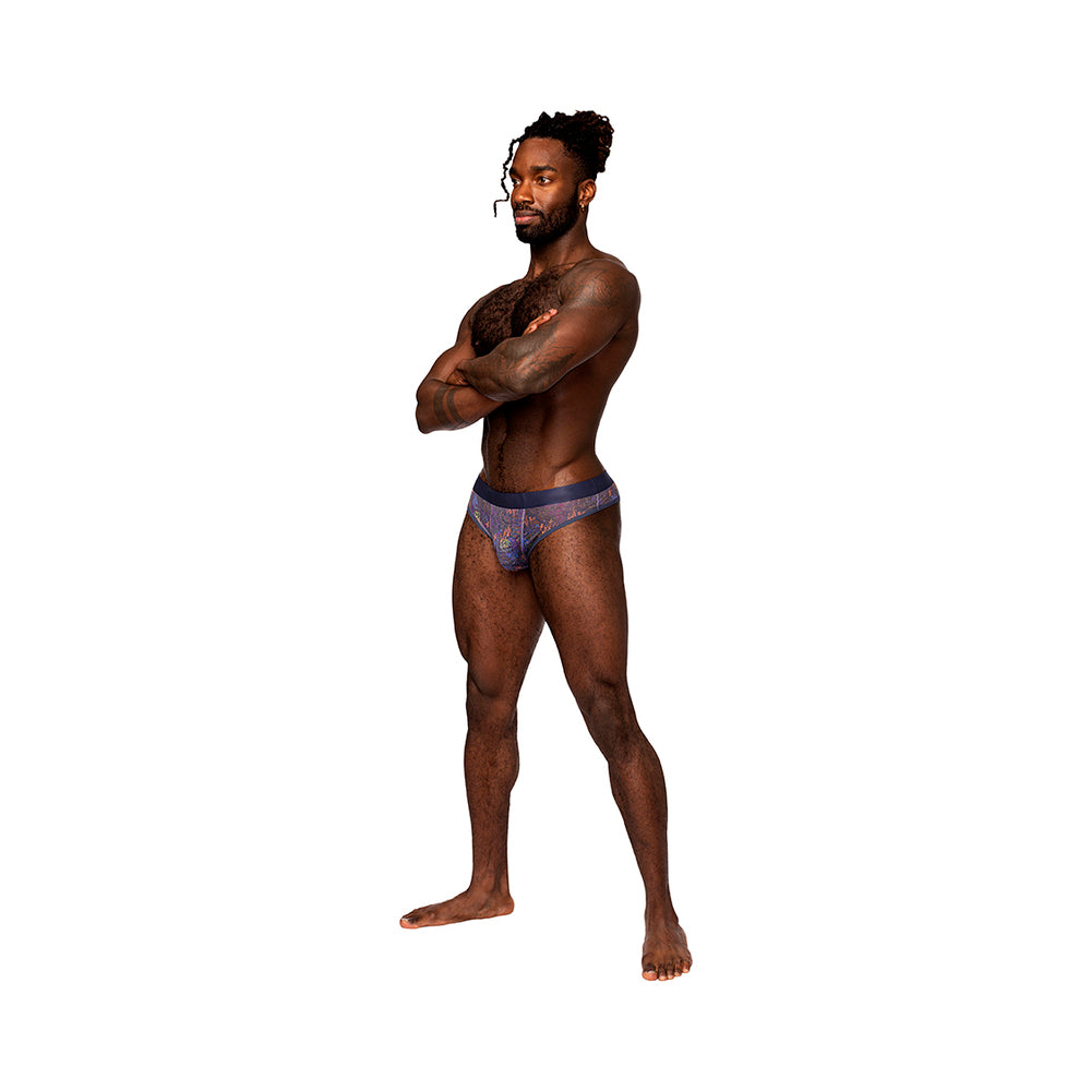 Male Power Sheer Prints Sheer Thong Spatter L/Xl
