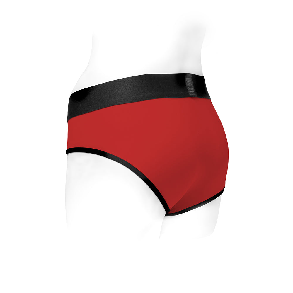 Spareparts Tomboi Nylon Briefs Harness Red/Black Size S