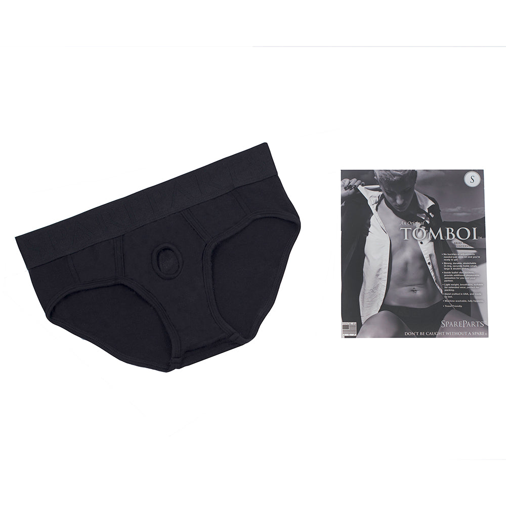 Spareparts Tomboi Rayon Briefs Harness Black Size L
