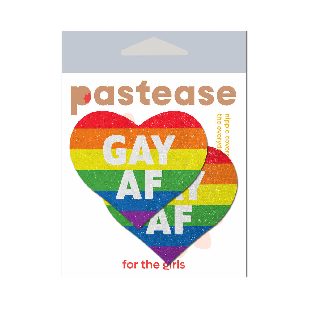 Pastease Glitter Rainbow Gay AF Hearts Pasties