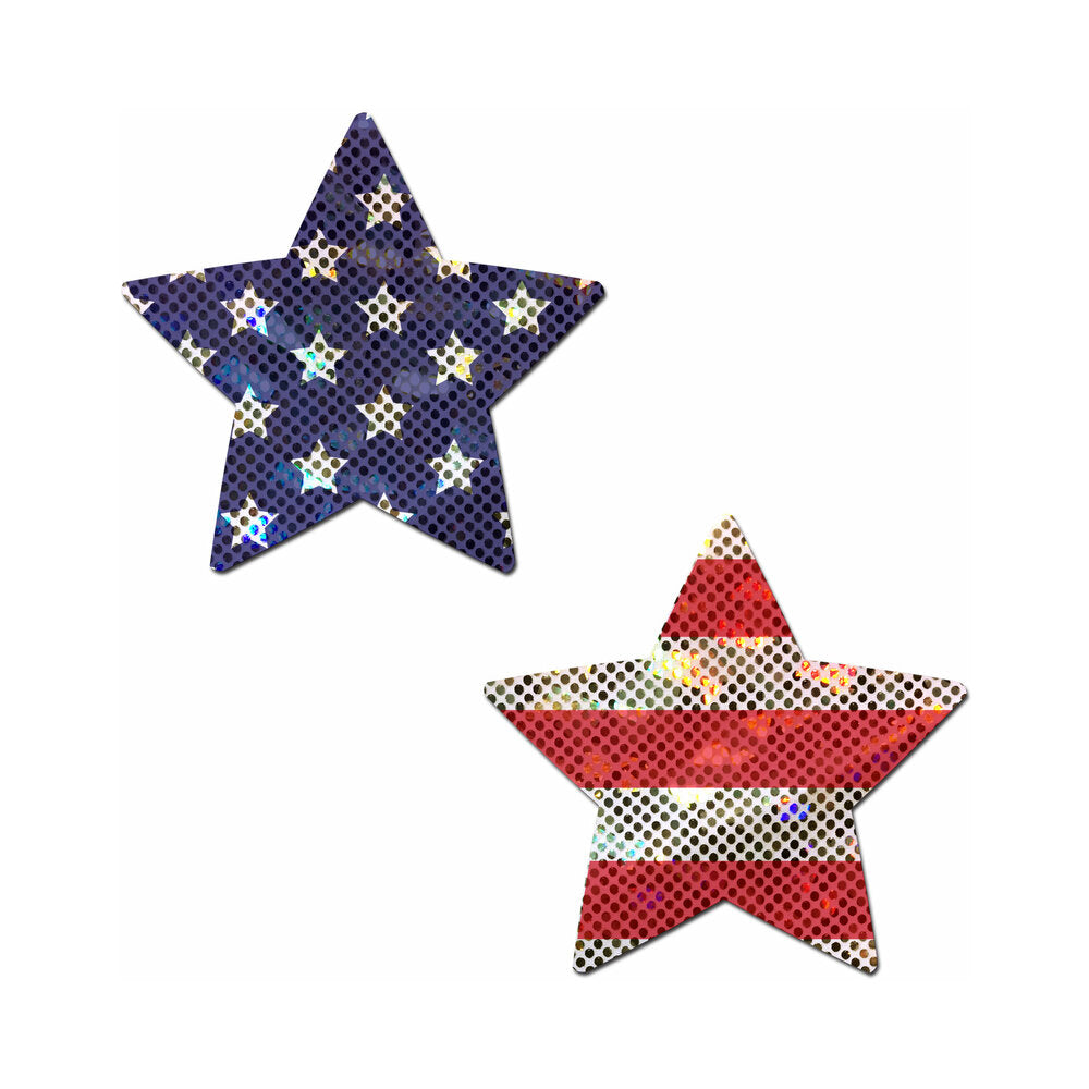 Rockstar Stars &amp; Stripes Red, White, Blue Pasties O/S