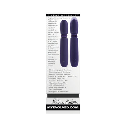 Evolved Handy Thruster Rechargeable Thruster Vibe Silicone Purple