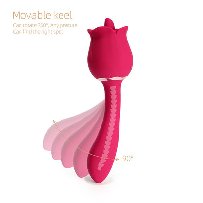 Rhea The Rose Clit Tongue Licking Vibrator And G-spot Massager Red