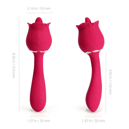 Rhea The Rose Clit Tongue Licking Vibrator And G-spot Massager Red