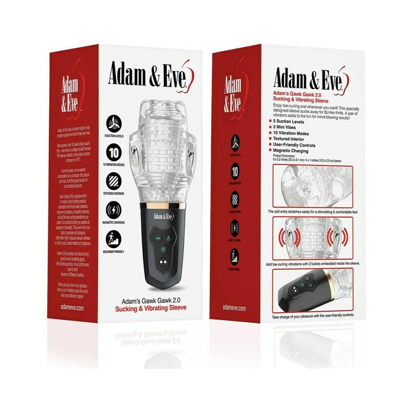 Adam &amp; Eve Adams Gawk Gawk 2.0 Sucking &amp; Vibrating Sleeve