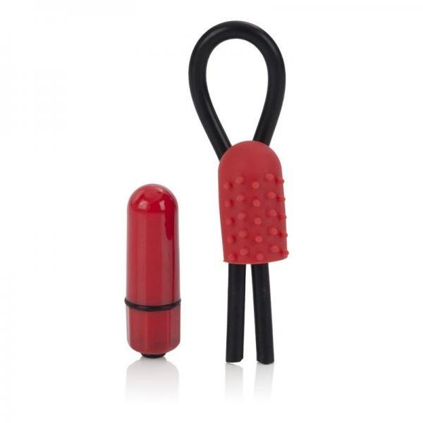 10 Function Vibrating Silicone Stud Lasso Cock Ring Red-blank-Sexual Toys®