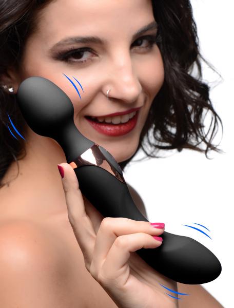 10X Dual Duchess 2 in1 Silicone Massager Black-Wand Essentials-Sexual Toys®