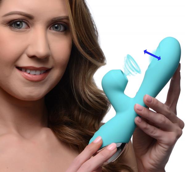 10x Silicone Suction Rabbit Vibrator - Teal-Inmi-Sexual Toys®