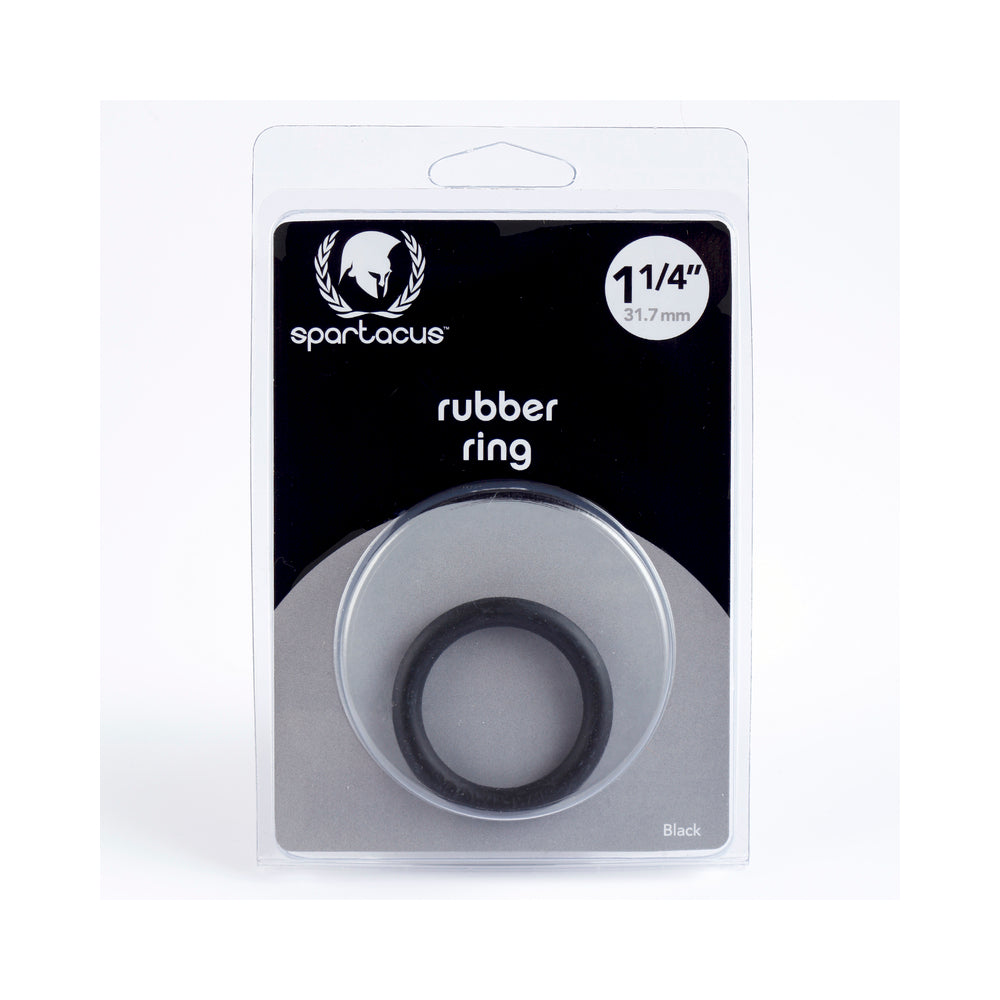 Spartacus Rubber Cock Ring 1.25in. (black)-blank-Sexual Toys®