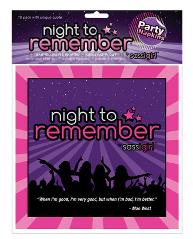 Night to remember standard 6.5in napkins (10 pack) by sassi girl-blank-Sexual Toys®