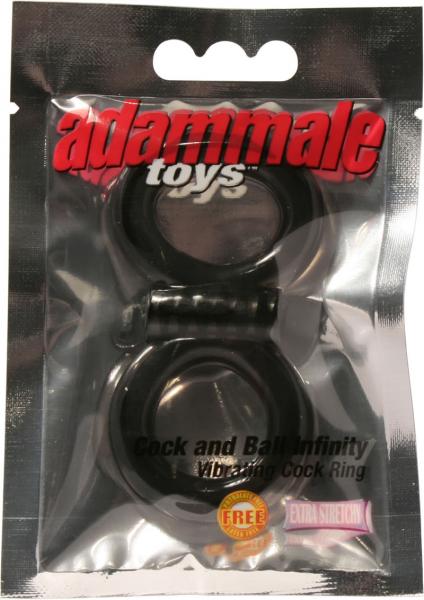 Adam Male Cock and Ball Infinity Vibrating Cock Ring Black-Adam Male Toys-Sexual Toys®