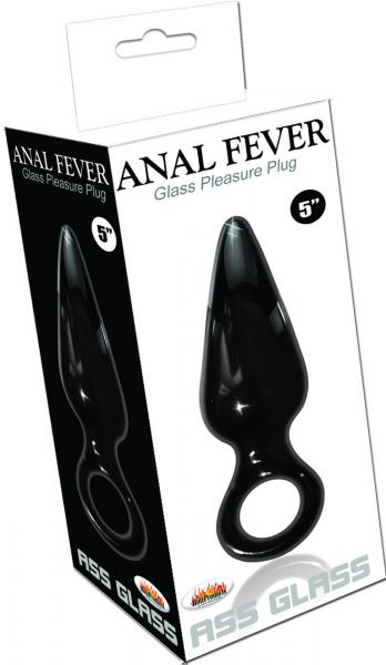 Anal Fever Ass Glass Pleasure Plug Black 5 inches-Anal Fever-Sexual Toys®