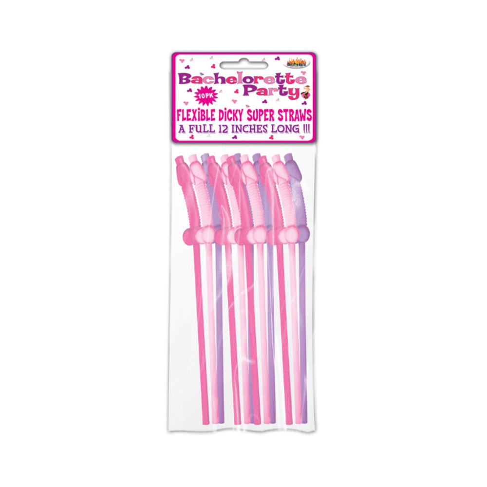 Bachelorette Party Pecker Straws Assorted Colors 10 Pack-blank-Sexual Toys®