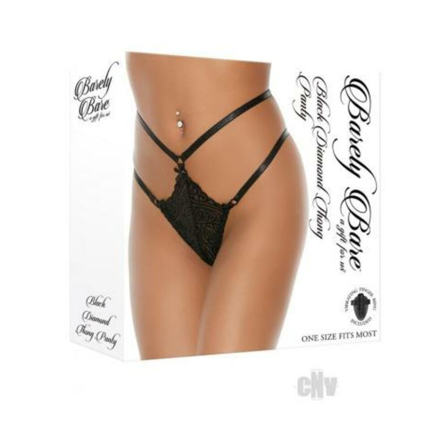 Barely Bare Black Diamond Thong Panty-blank-Sexual Toys®