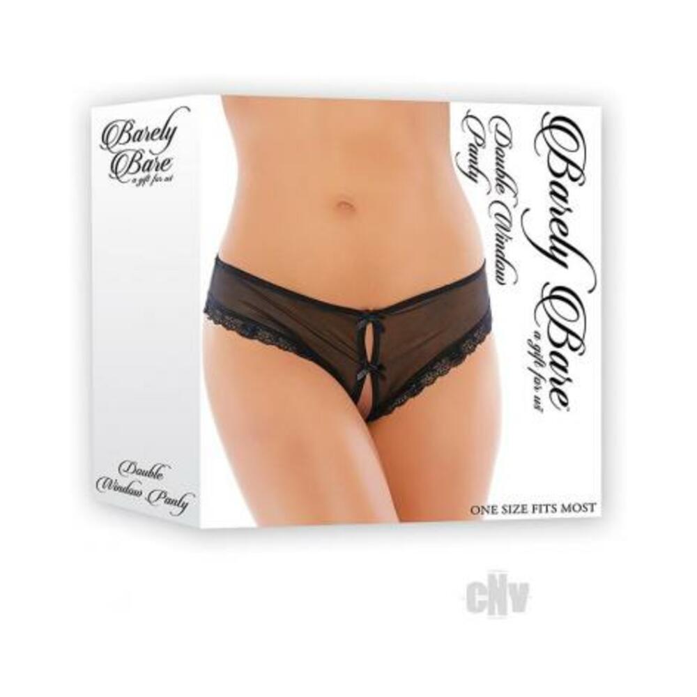 Barely Bare Double Window Panty Black O/s-blank-Sexual Toys®