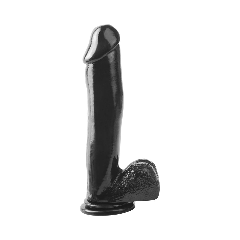 Basix Rubber 12 Inch Dong With Suction Cup Black-blank-Sexual Toys®