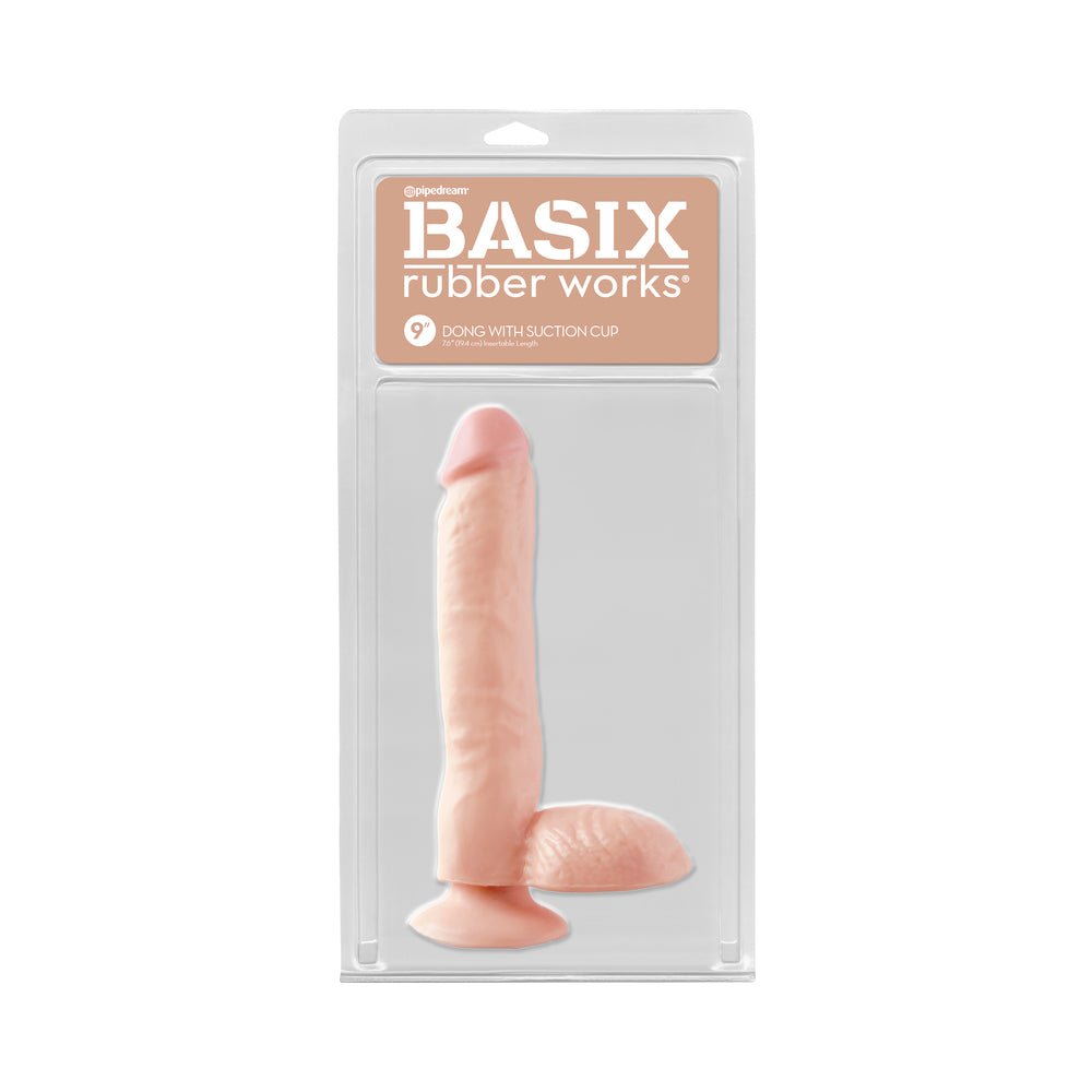 Basix Rubber Works 9 inch Realistic Dildo with Suction Cup Light-blank-Sexual Toys®