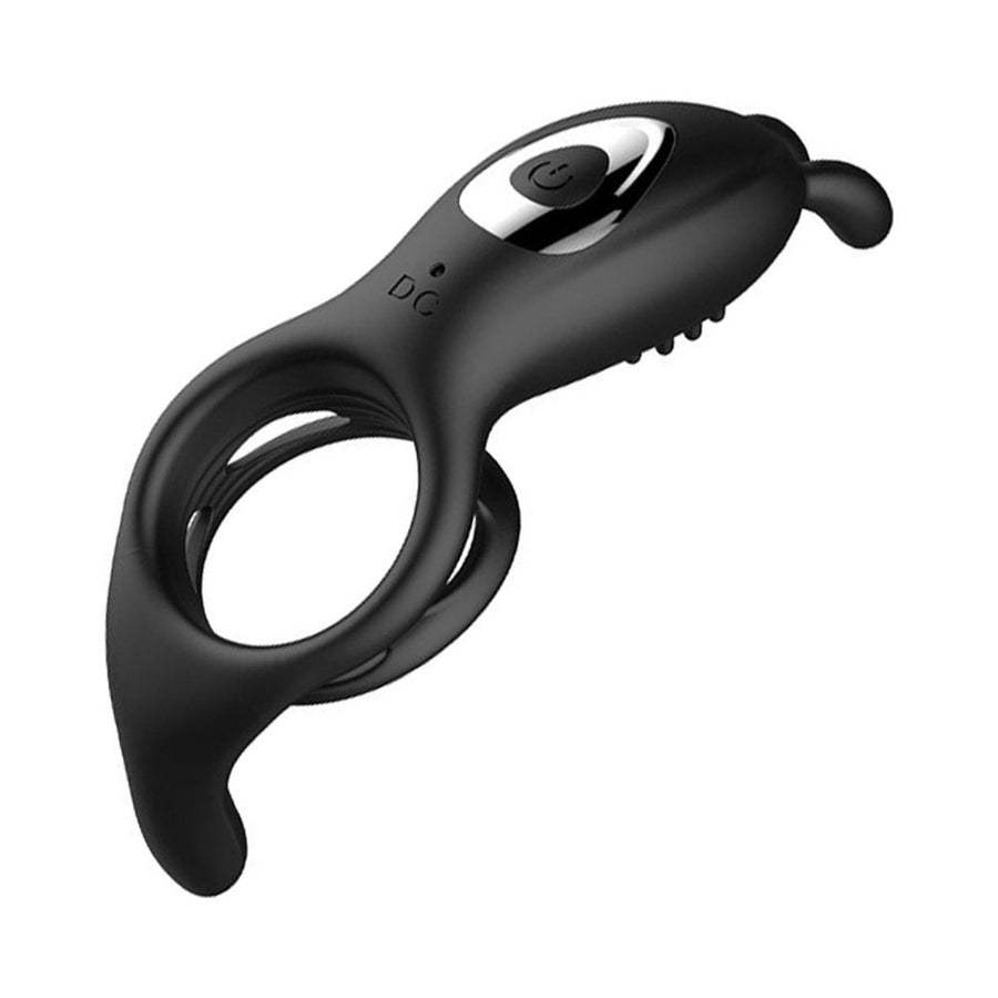 Bliss Humingbird Vibrating Cock Ring With Clit And Anal Stimulators Black-blank-Sexual Toys®