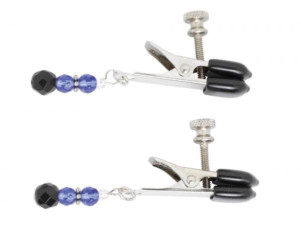 Blue Beaded Clamps With Broad Tip Nipple Clamps Blue-blank-Sexual Toys®