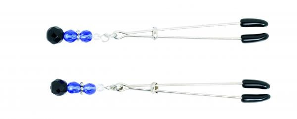 Blue Beaded Nipple Clamps With Tweezer Tip Blue-blank-Sexual Toys®
