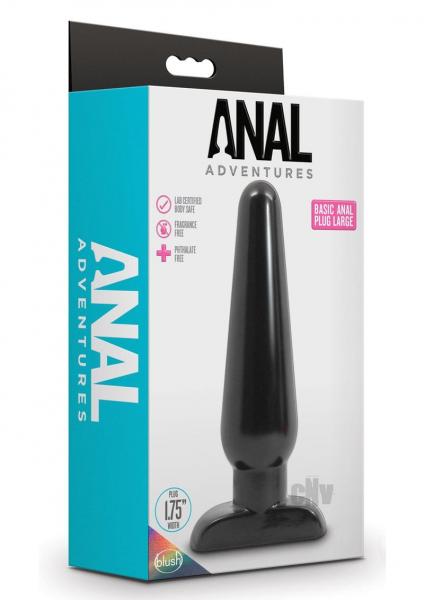 Blush Anal Adventures Basic Anal Plug - Large Black-Blush-Sexual Toys®