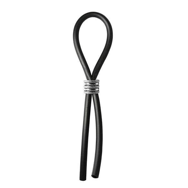 Bolo Lasso &amp; Grooved Stainless Steel Slider Black-Bolo Erection Enhancement-Sexual Toys®